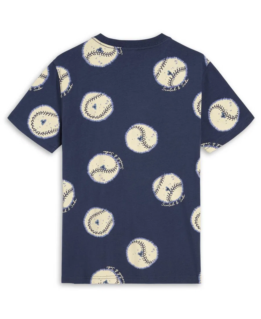Детская футболка с круглым вырезом для мальчиков 4-7 лет Scotch & Soda, темный деним — фото 2