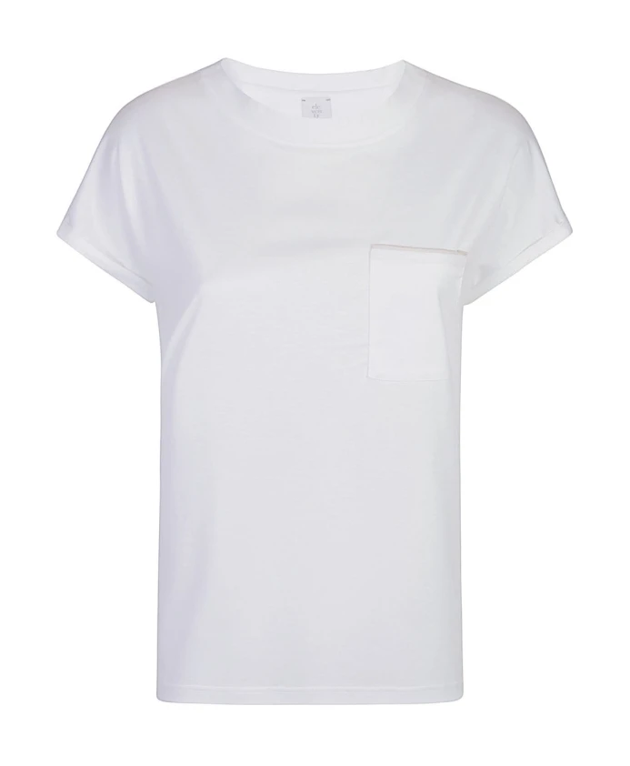 

Сумка контрастного цвета, футболка из хлопка тенсел. Eleventy, белый