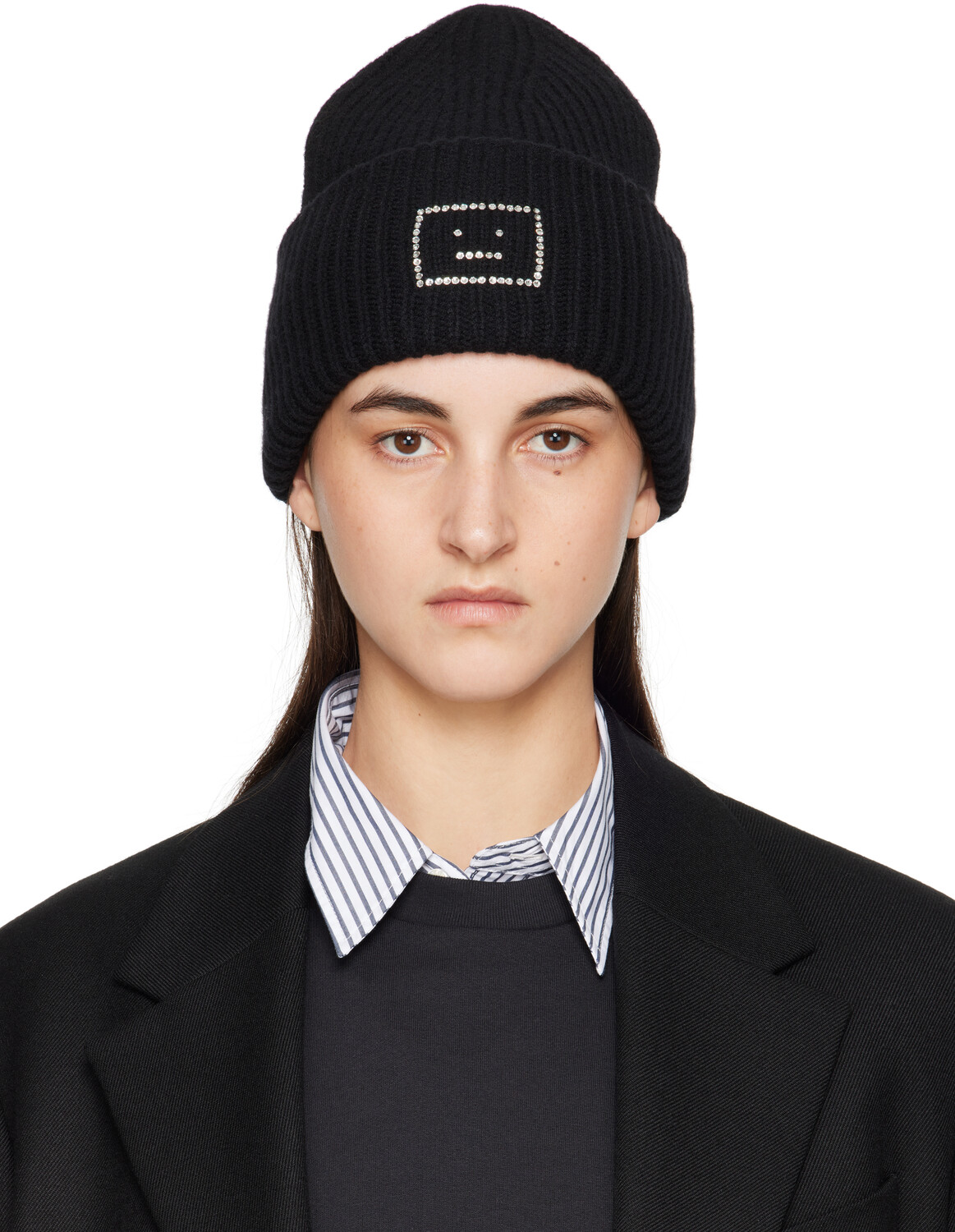 

Украшенная шапочка с логотипом в виде лица Acne Studios