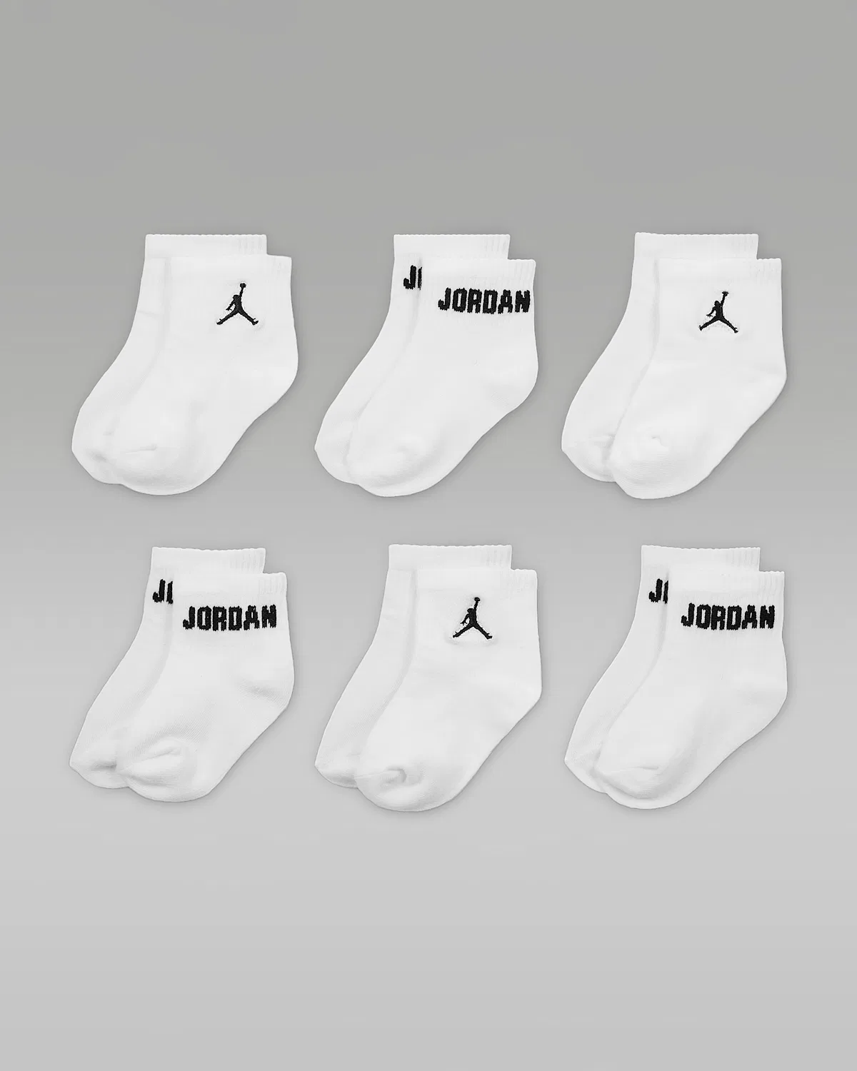 Baby /Toddler Ankle Socks (6 Pairs) Jordan Everyday Essentials, White