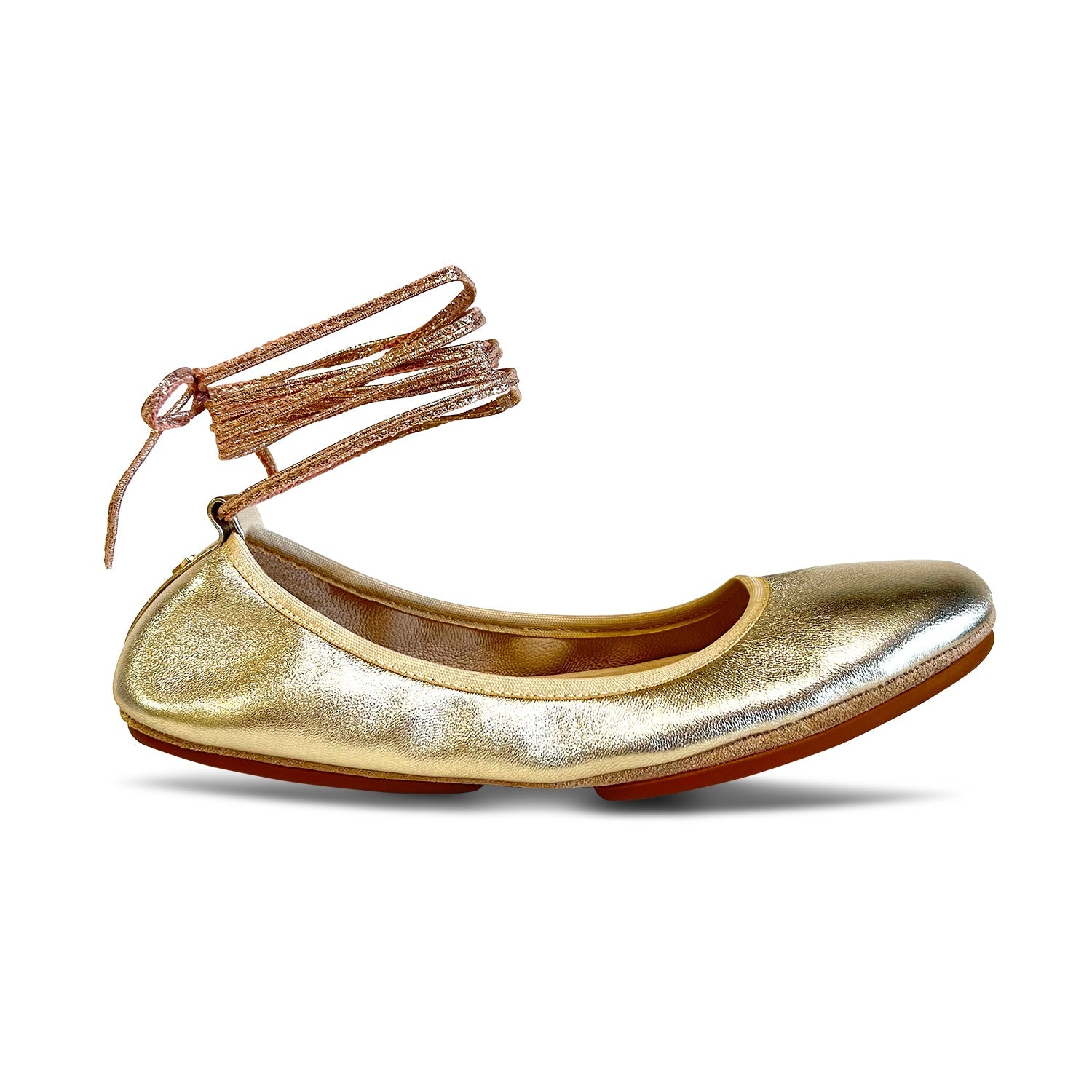 Туфли-лодочки Sofia Ankle Wrap из золотистой кожи Yosi Samra, золотой — фото 2