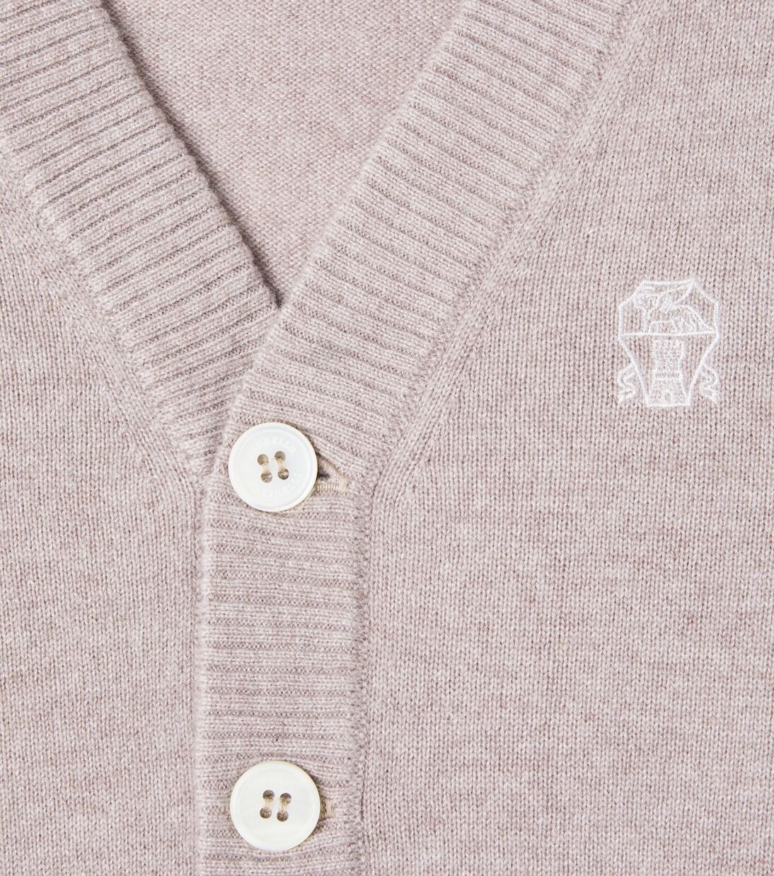 Вышитый кашемировый кардиган Brunello Cucinelli Kids, Corteccia+Ciottiolo — фото 3
