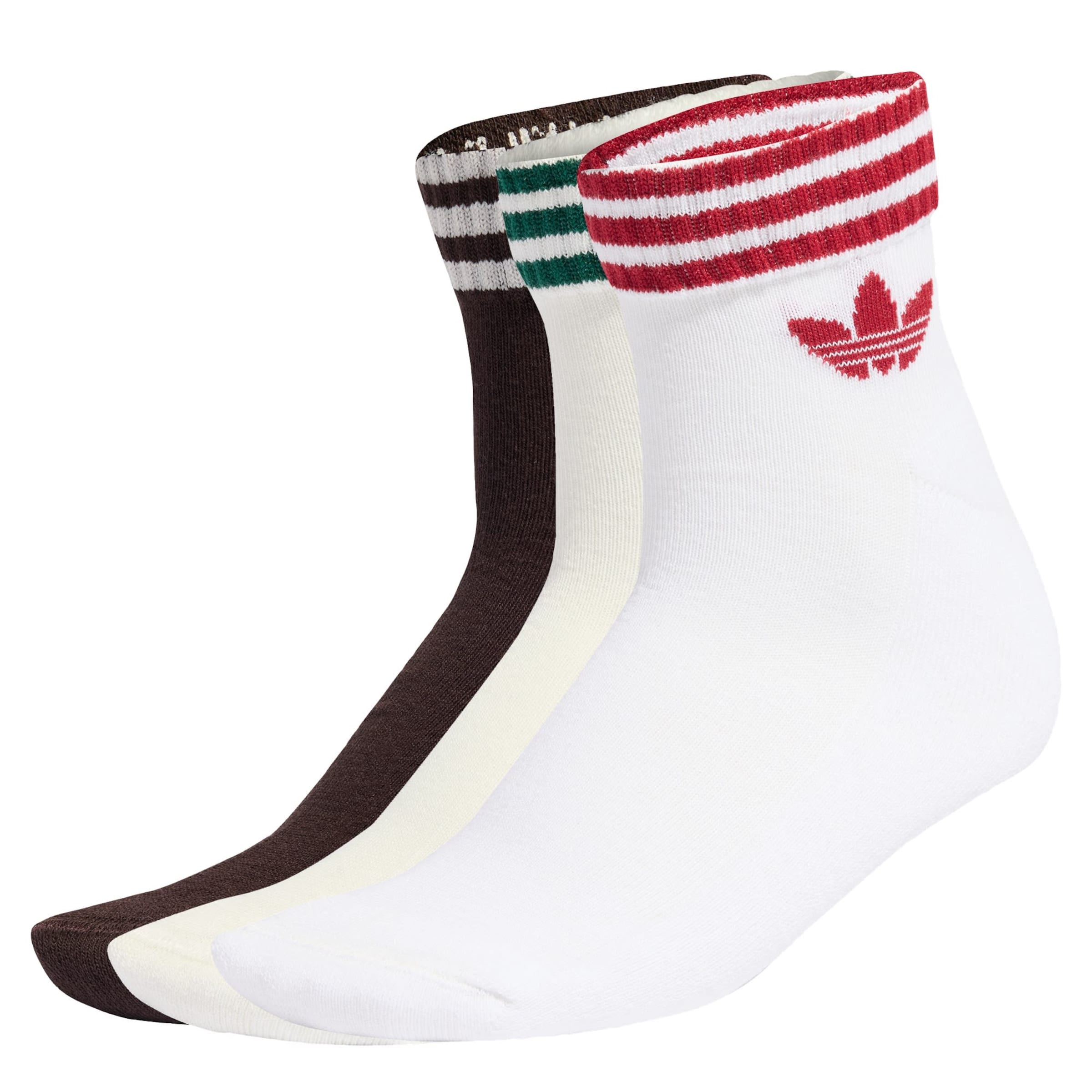 

Adidas Originals Носки '3-Stripes Ankle 3 пары' в цвете Chocolate, White