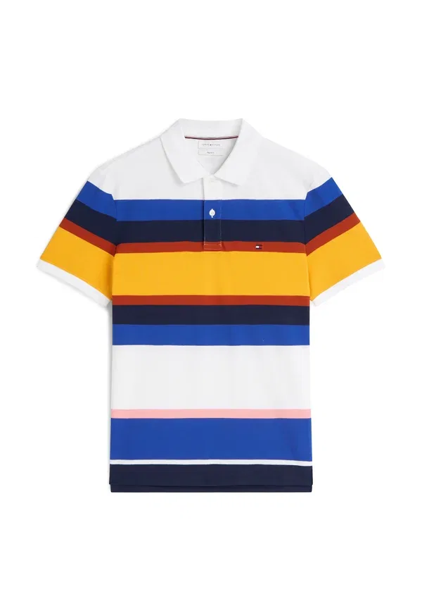 Поло Tommy Hilfiger, модель Varied Roadmap, синяя полоска / мульти 02 — фото 4