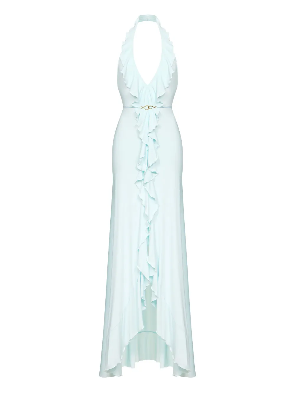 

Платье макси с V-образным вырезом и оборками KOROBEYNIKOV, синий