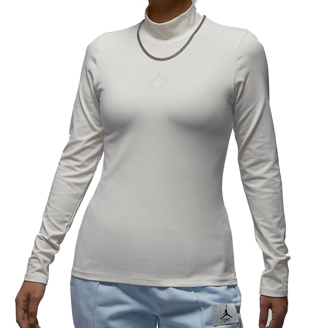 

Рубашка (WMNS) Air Jordan Long-Sleeve Mock Neck Top Asia Sizing 'Sail' FQ8061-133, белый