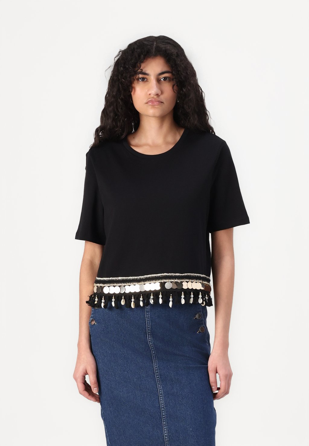 

Футболка с принтом ONLFILIPPA LIFE TASSEL ONLY, черный