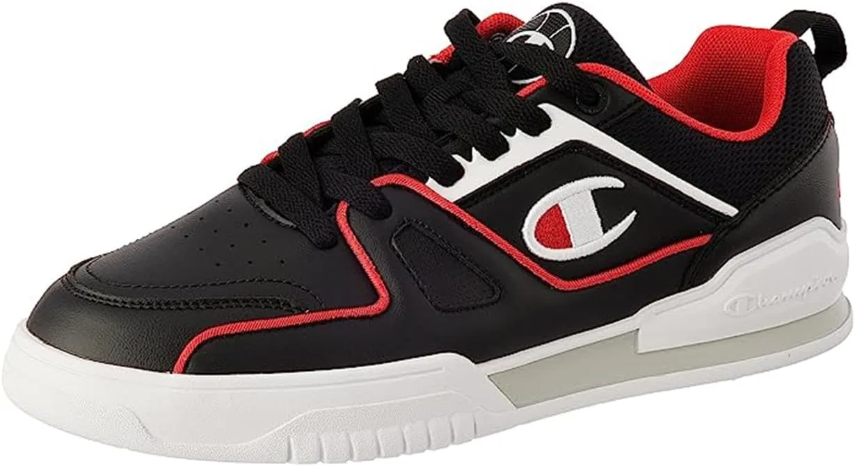 Мужские низкие кроссовки Champion 3 Point, Black White Red Kk002