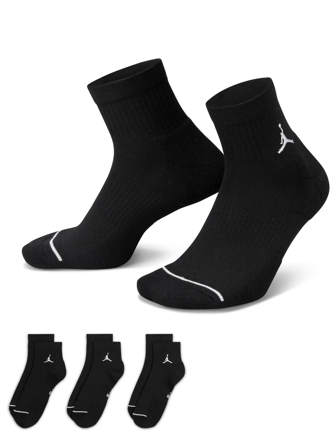 

Носки Nike U J ED CUSH POLY ANKLE 3PR, черный