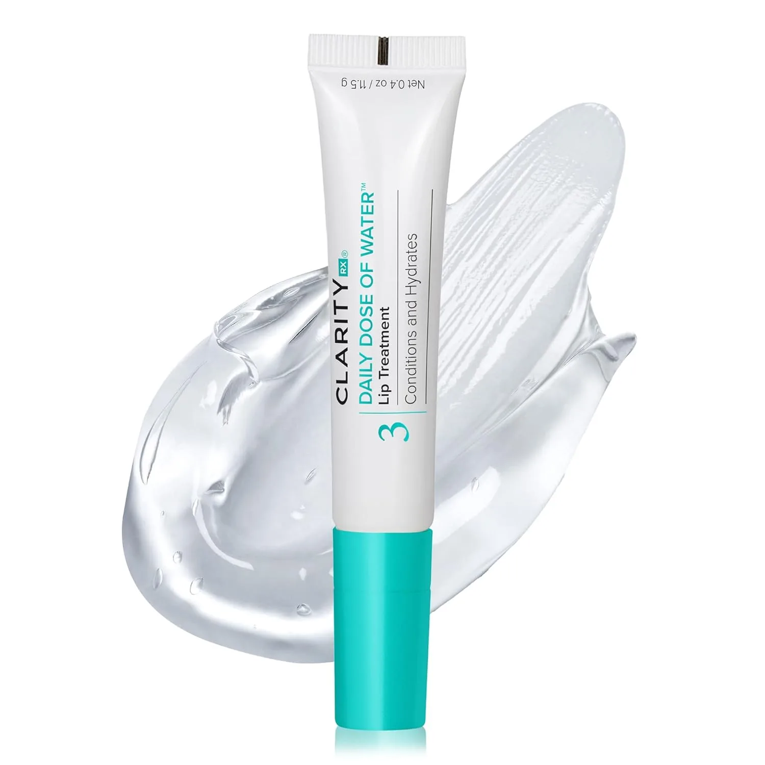 ClarityRx Daily Dose of Water Lip Treatment, увлажняющий бальзам для губ с гиалуроновой кислотой, на растительной основе (0,4 унции), Clear