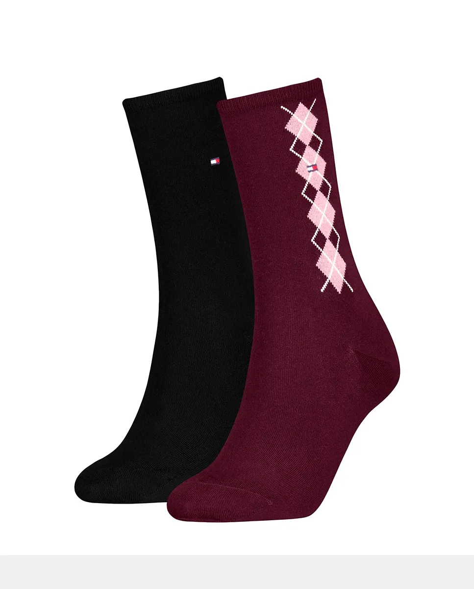 

Женские классические носки (набор из 2 штук) Tommy Hilfiger, гранатовый