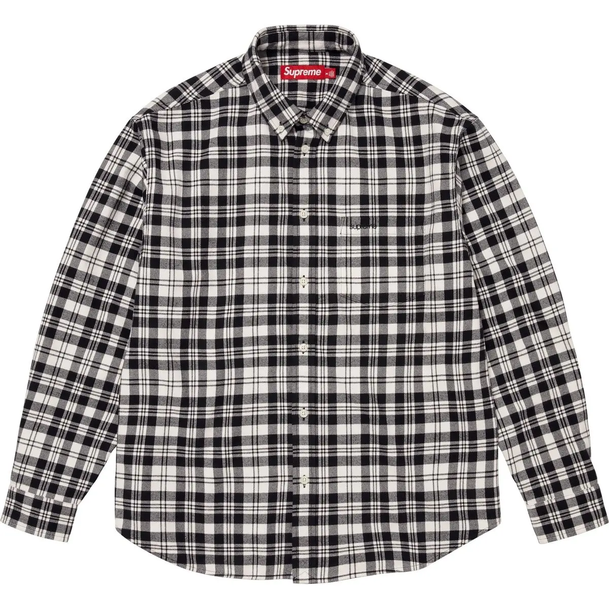 Клетчатая фланелевая рубашка FW25 WEEK6 Unisex Supreme, белый