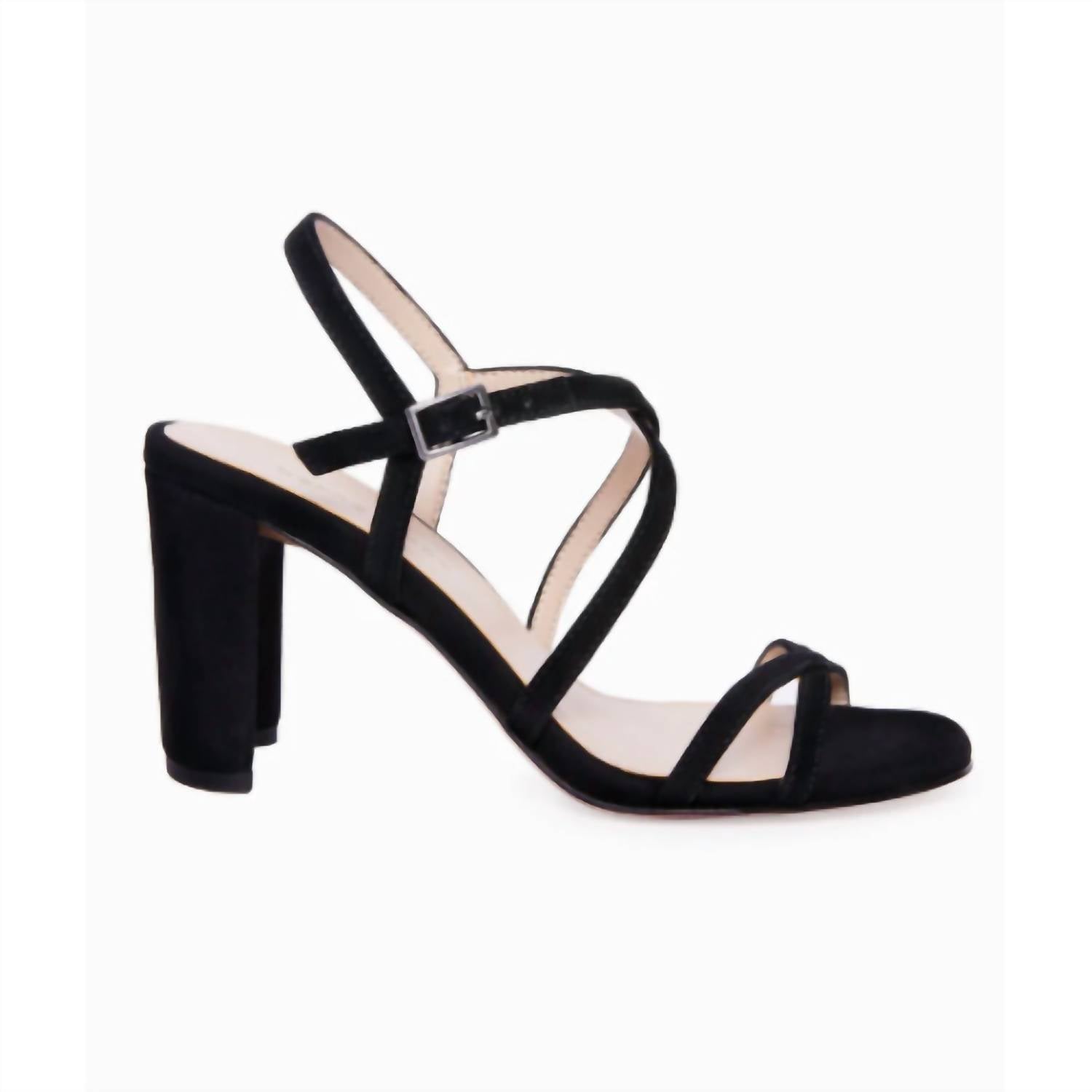 Women's Noreen Strappy Sandal In Black Kid Suede PELLE MODA — фото 2