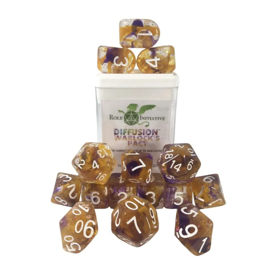 

Набор Diffusion Poly — Пакт Чернокнижника с цифрами (15), Class & Creature Dice - Poly Sets