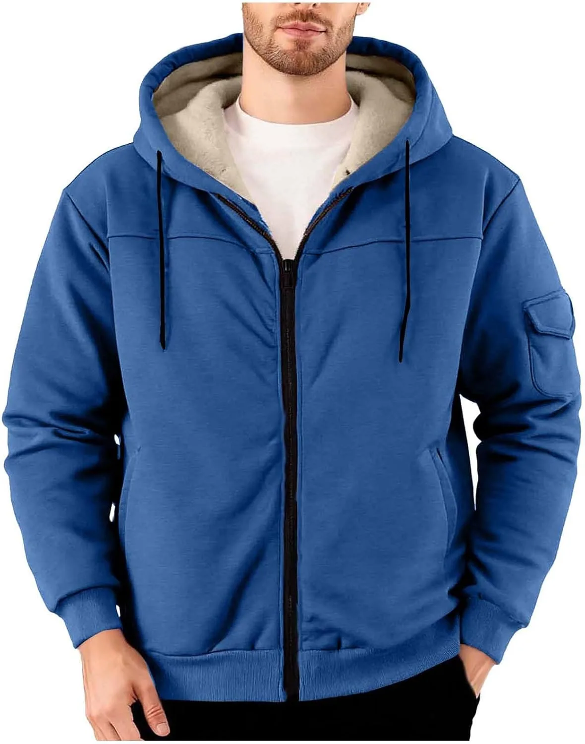 

Зимняя толстовка Sherpa с капюшоном и молнией для мужчин