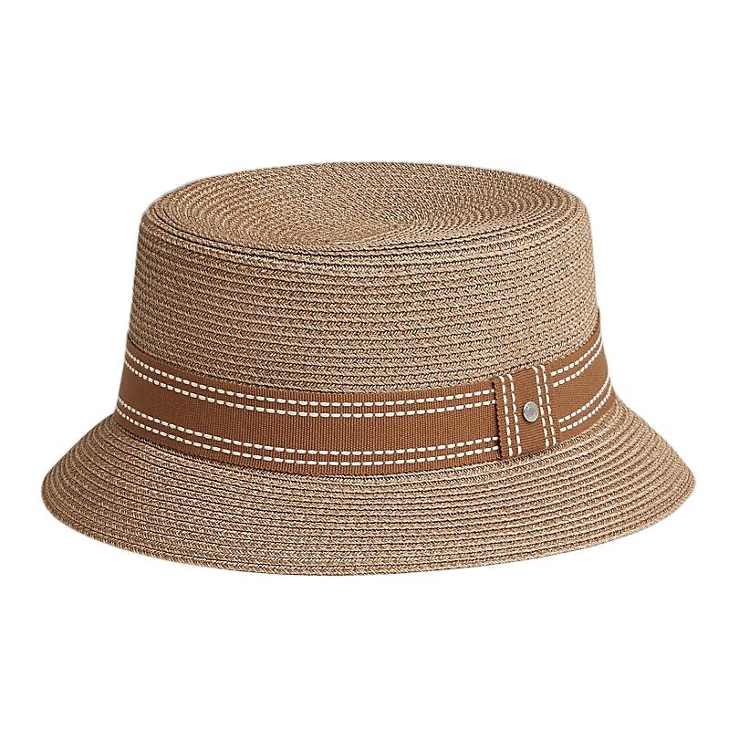

HERMES Бумажный полиэстер ведро шляпа мужская бежевая, Beige