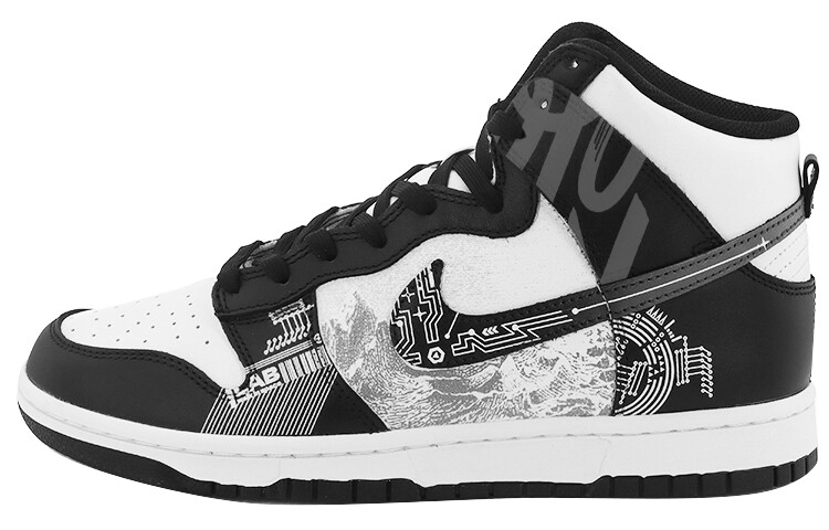 

Кастомизированные кроссовки Nike Dunk Skateboarding Shoes Men, черный/белый