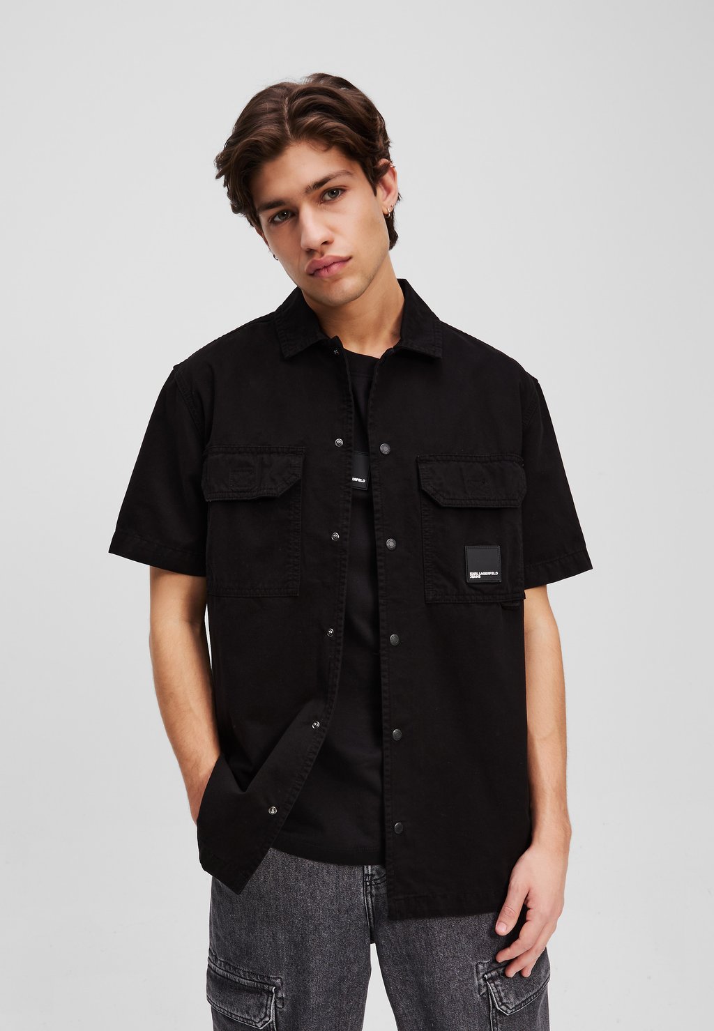 

Рубашка SHORT-SLEEVED BUTTON-UP Karl Lagerfeld Jeans, черный