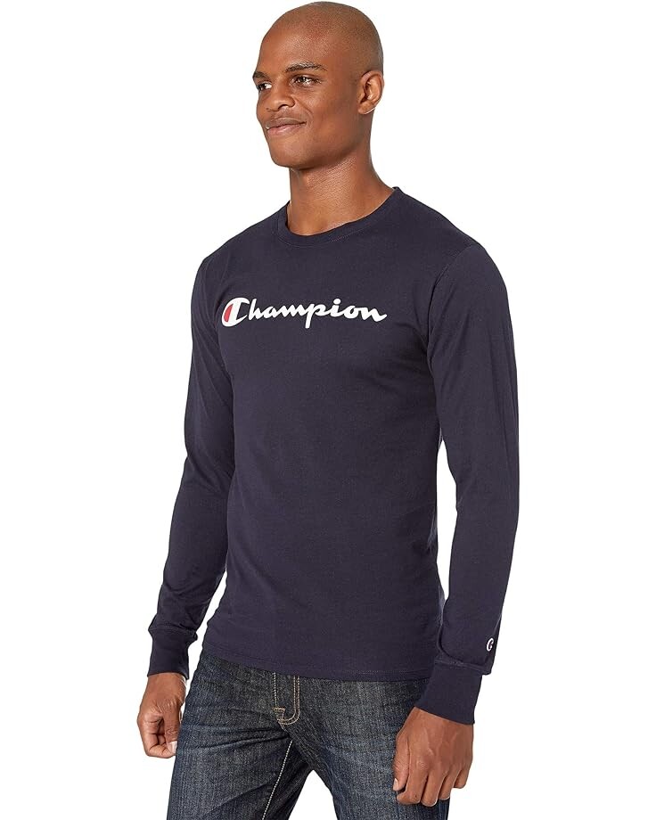 

Футболка с длинным рукавом Champion Classic Jersey Graphic Long Sleeve Tee, темно-синий