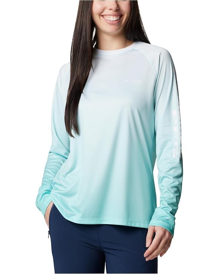 

Футболка Columbia Super Tidal Tee Long Sleeve, цвет Gulf Stream Basic Gradient