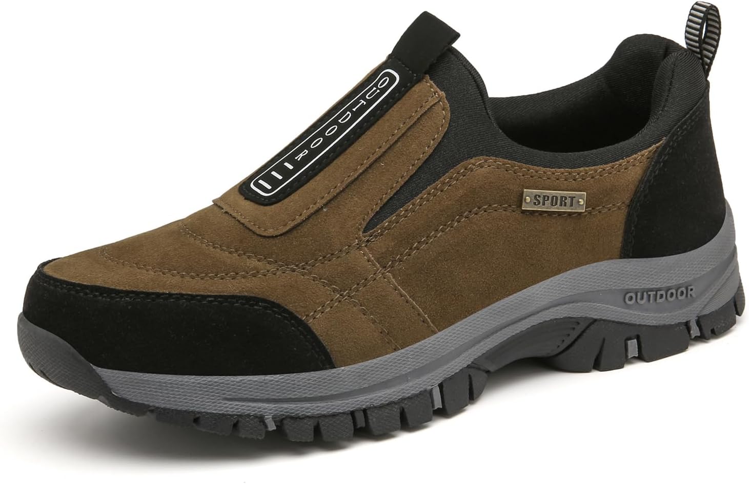 

Мужские походные кроссовки Удобные водонепроницаемые ортопедические обувь для ходьбы Без шнурков для активного отдыха He&Yingmin, коричневый