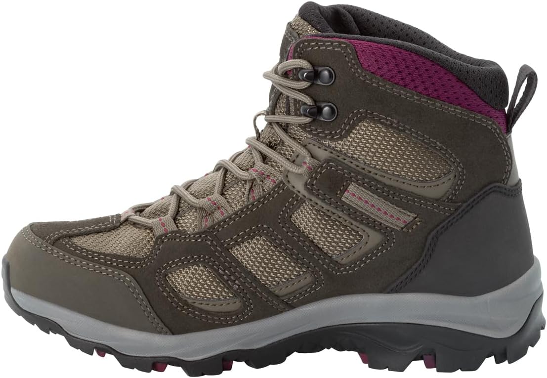 Кроссовки для походов Jack Wolfskin Unisex-Adult Rebellion Texapore Mid W, бордовый/хаки — фото 2