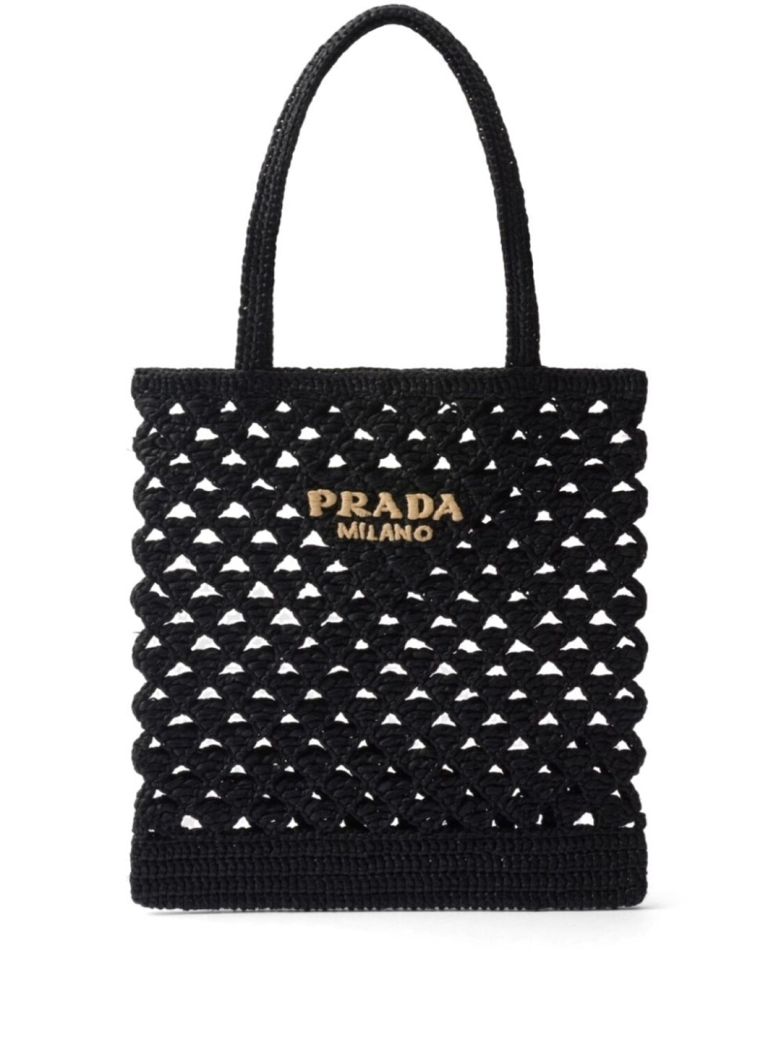 

Сумка-тоут Prada в технике кроше, черный