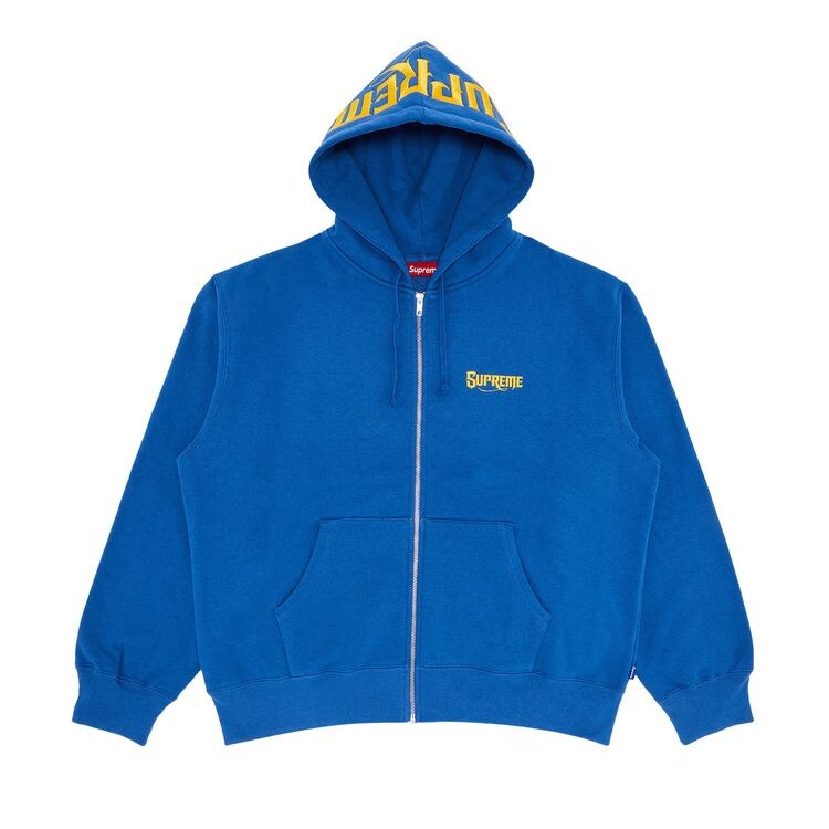 

Толстовка Supreme Mister Cartoon Zip Up Hooded Sweatshirt Washed Royal, синий