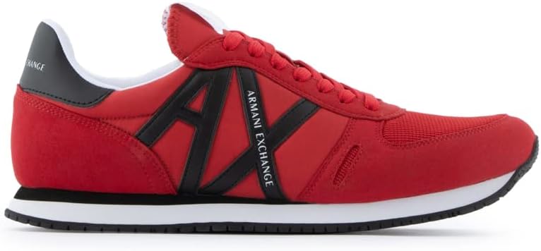 

Мужские кроссовки AX Armani Exchange из текстурированной замши и сетки с логотипом, черный