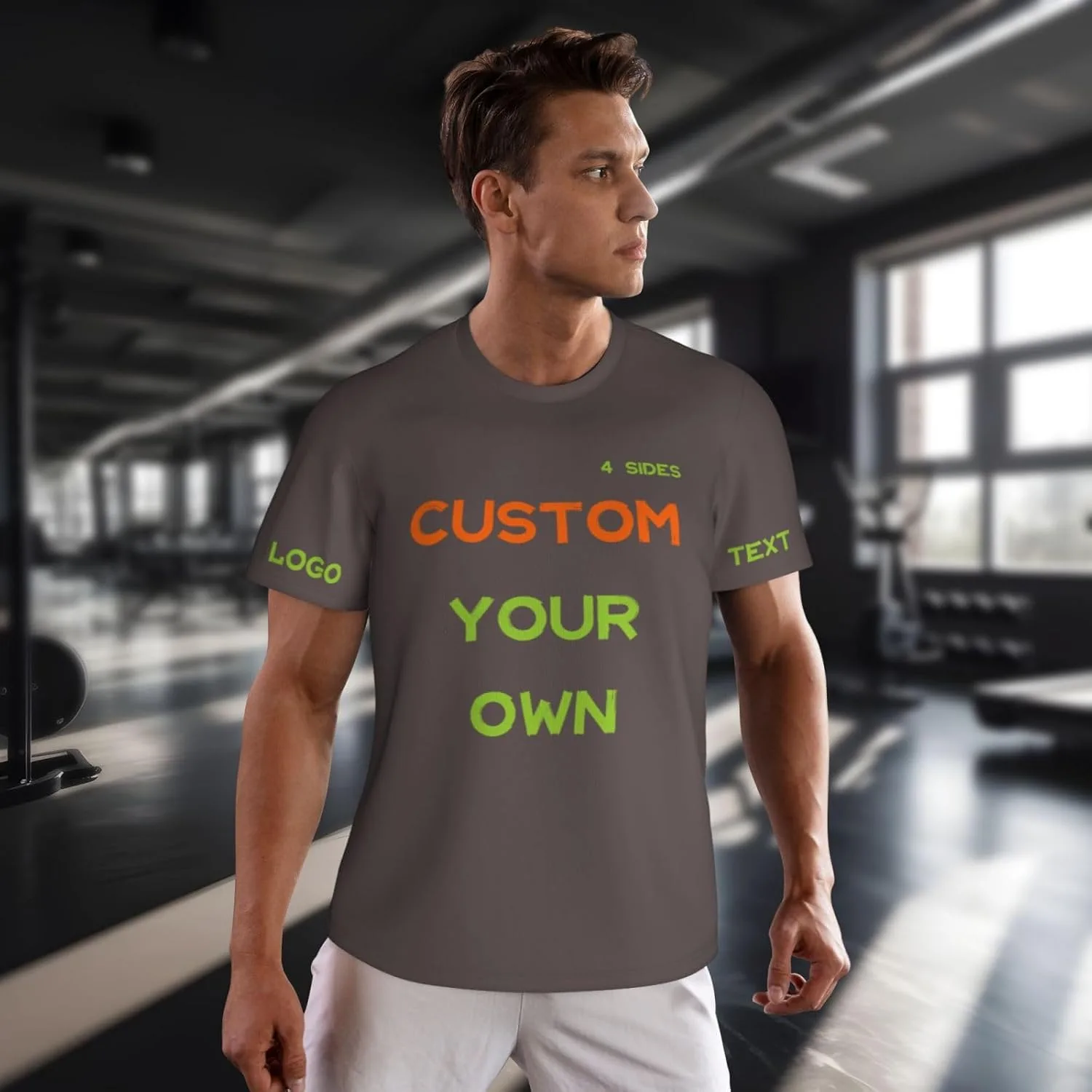 Футболка Custom с принтом на 4 сторонах для мужчин — фото 4