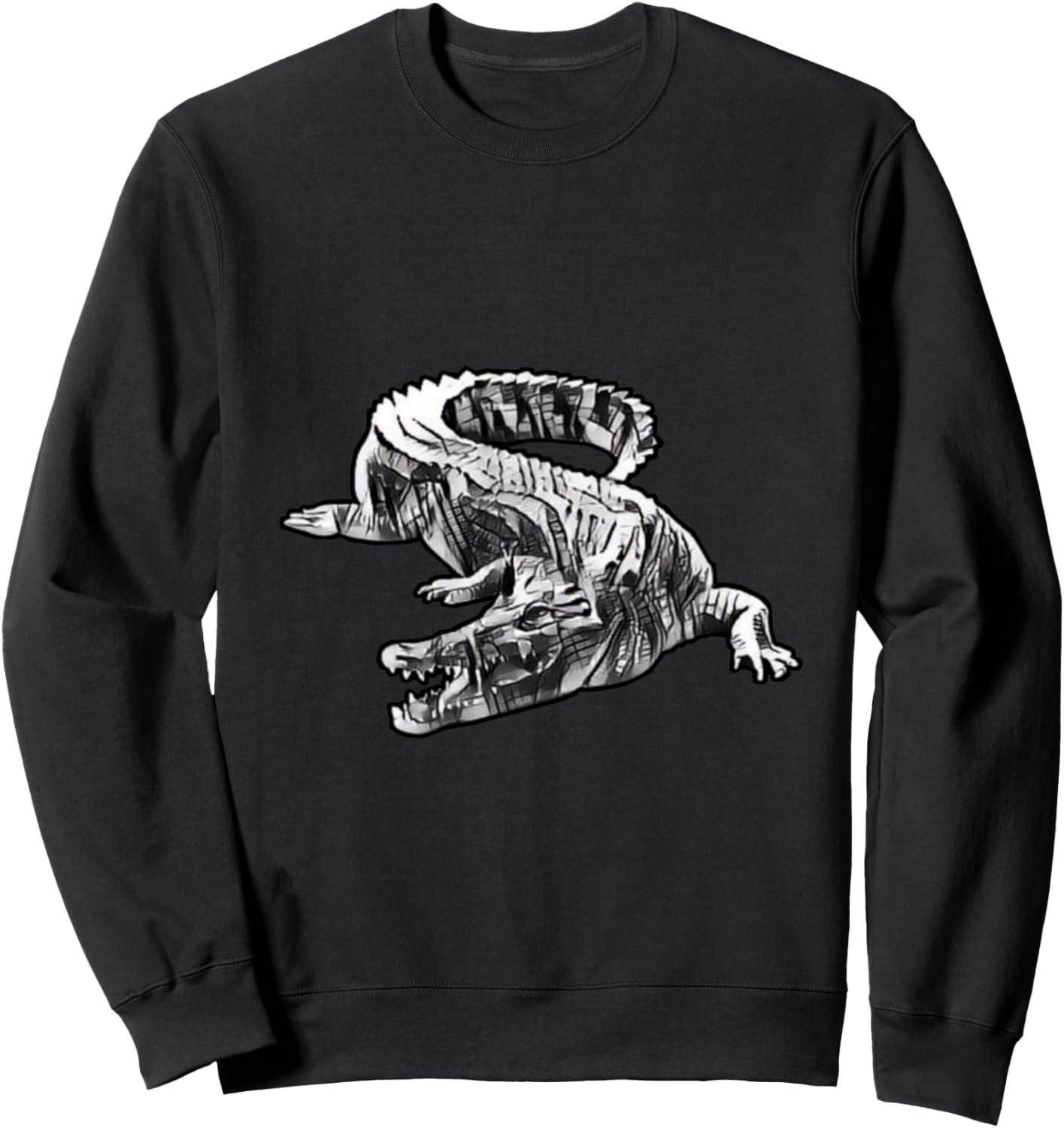 

Толстовка с изображением аллигатора, рептилии, крокодила и хищников Crocodile - Alligator Reptile Gift Christmas Birthday, черный