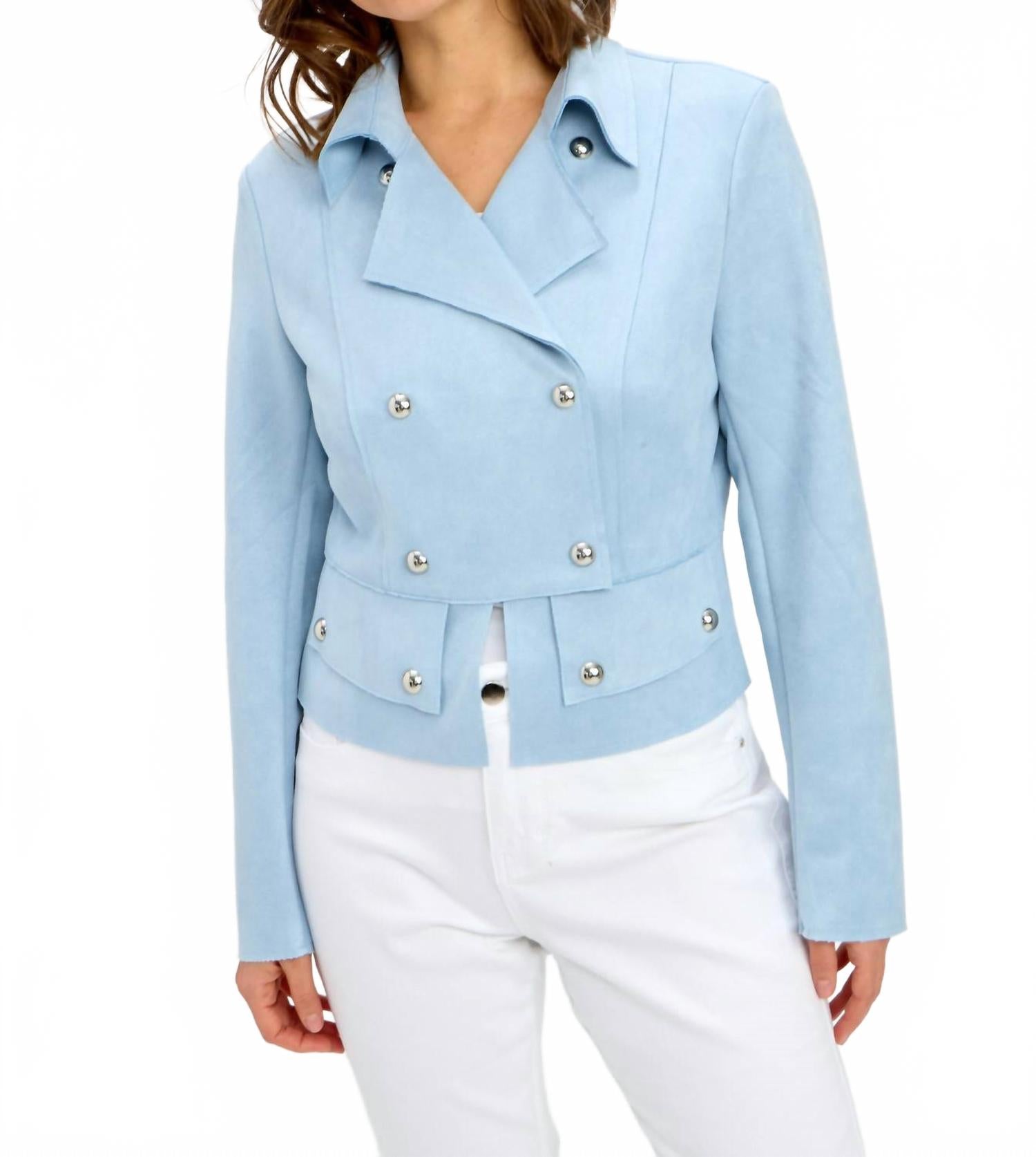 

Вязаный жакет до талии в бледно-голубом цвете Frank Lyman