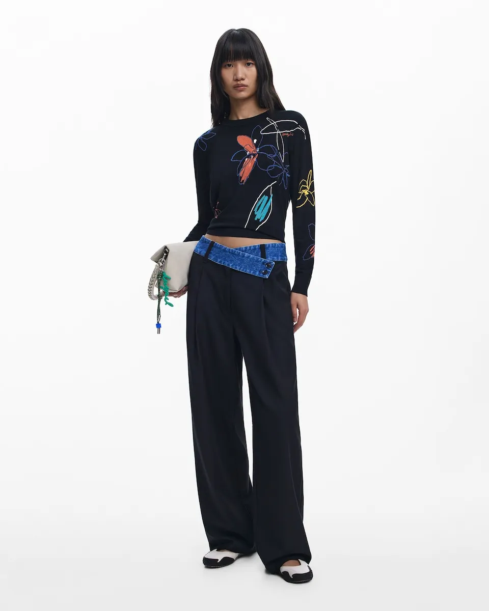 

Женские брюки Tailor комбинированные Desigual, черный