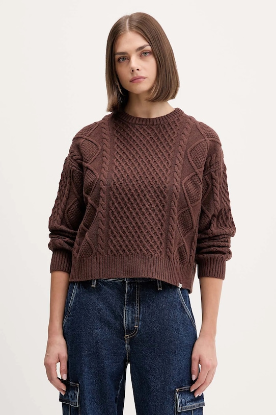 

Свитер из смесовой шерсти Guess Jeans, коричневый