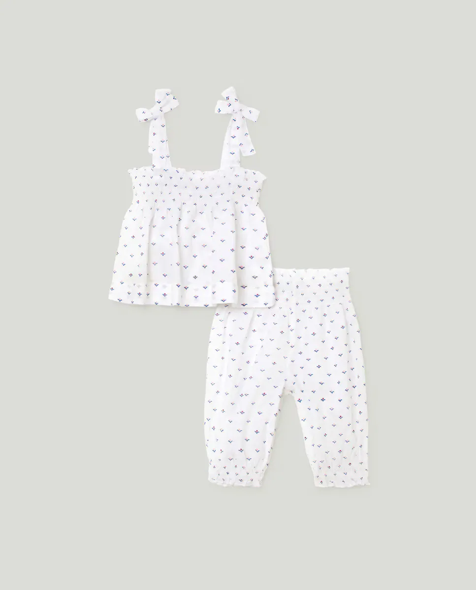 

Детский комплект из двух предметов с медовым узором Baby El Corte Inglés, белый