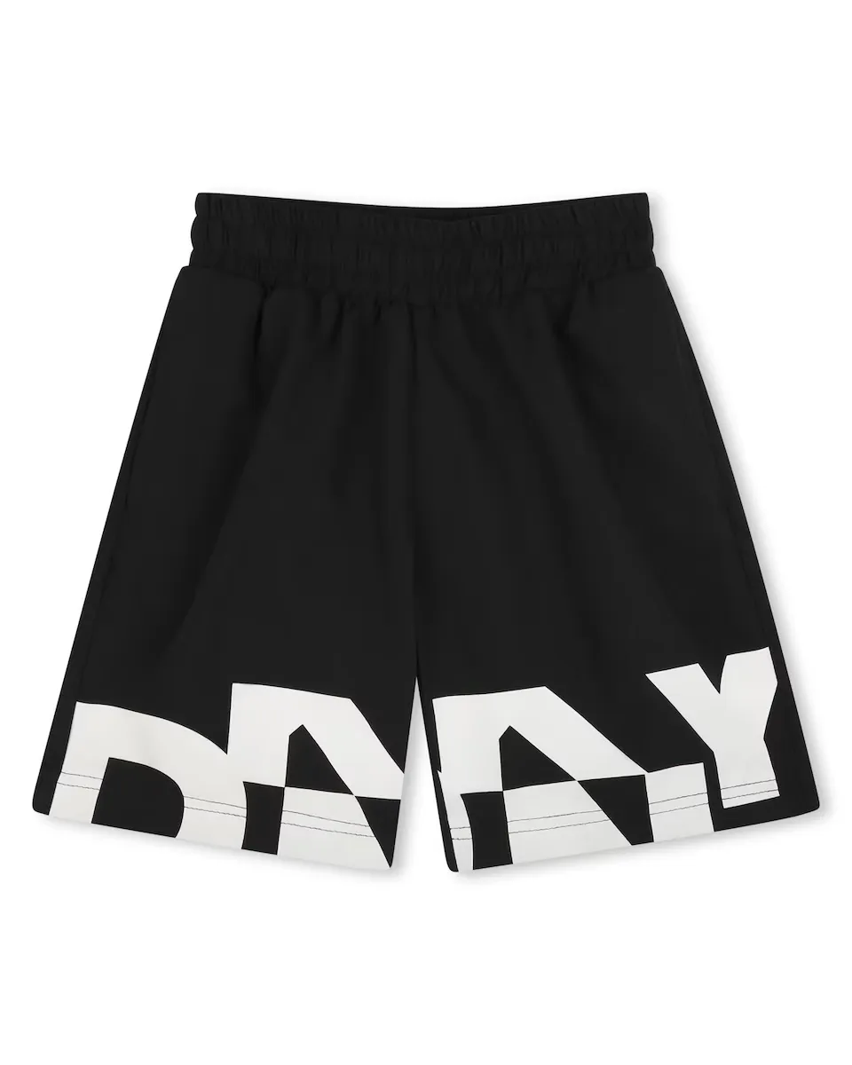 

Купальник для мальчиков с контрастным логотипом DKNY, чёрный