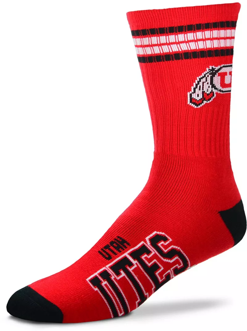 

Носки Deuce Crew с 4 полосками для босых ног Utah Utes For Bare Feet