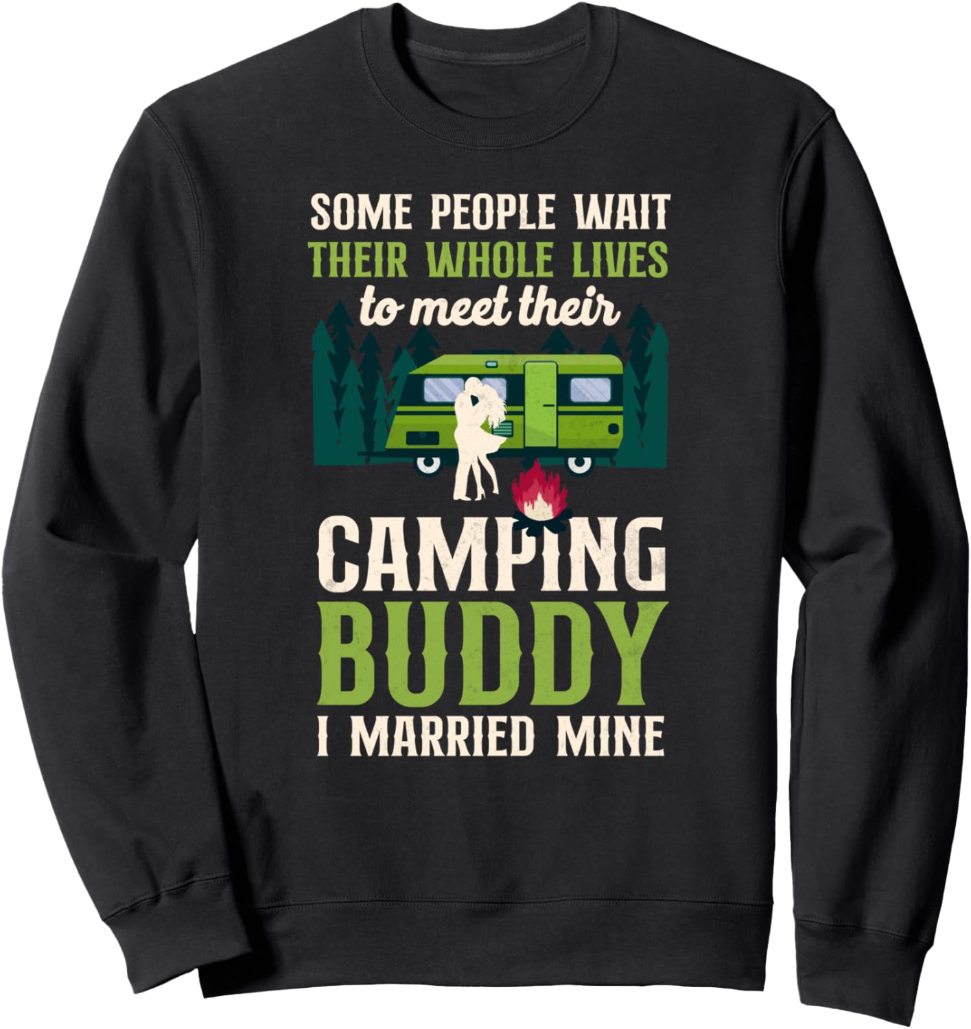 

Толстовка для пар «Друг по кемпингу. Я вышла замуж за своего друга» Camping Camper Lover Saying Mobile Home Rv Hd0, черный