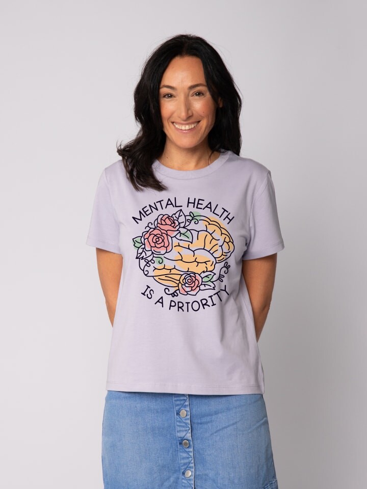 

Футболка wat Apparel T-Shirt Mental Health, цвет Lavender