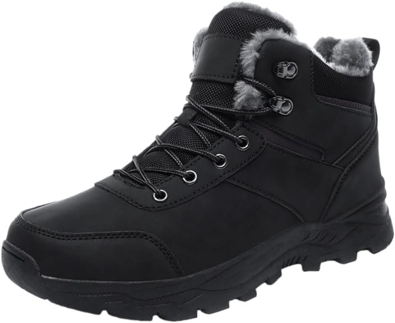 

Мужские зимние высокие снегоходные сапоги большого размера для активного отдыха. Обувь для занятий спортом на улице. Толстые и теплые. Противоскользящие и прочные. Удобные хлопковые ботинки Fmshi, черный