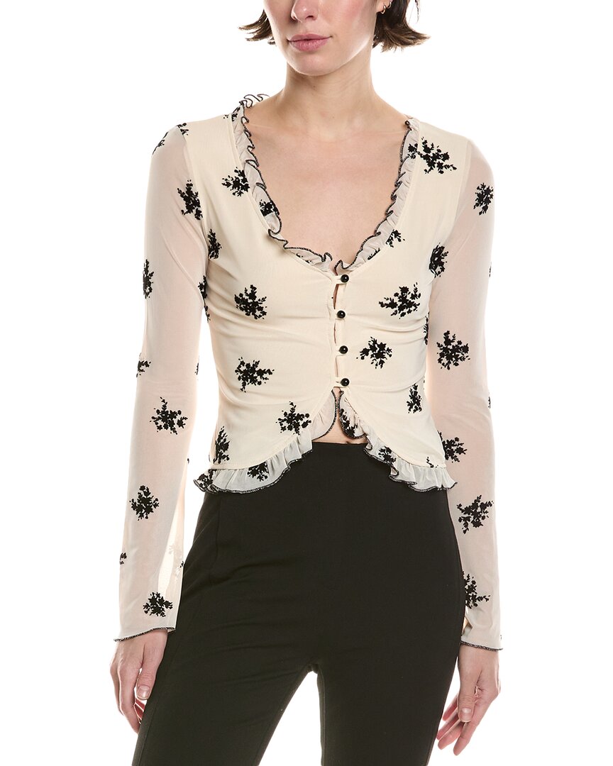 

Эбби Сетчатый Цветочный Флокированный Топ Abbey, бежевый