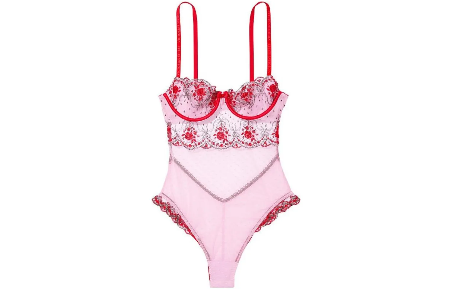 Victoria's Secret Комбинезон женский светло-фиолетовый с красным принтом