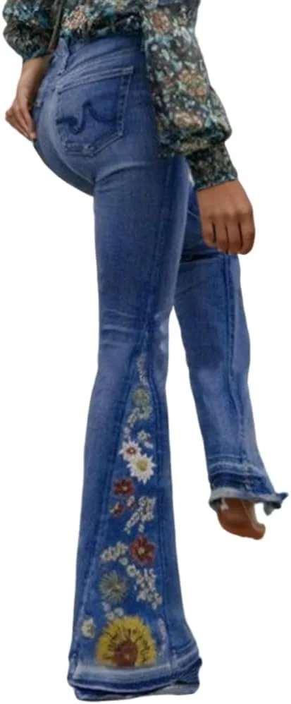 

TIAFORD женские джинсы с цветочной вышивкой на эластичном поясе