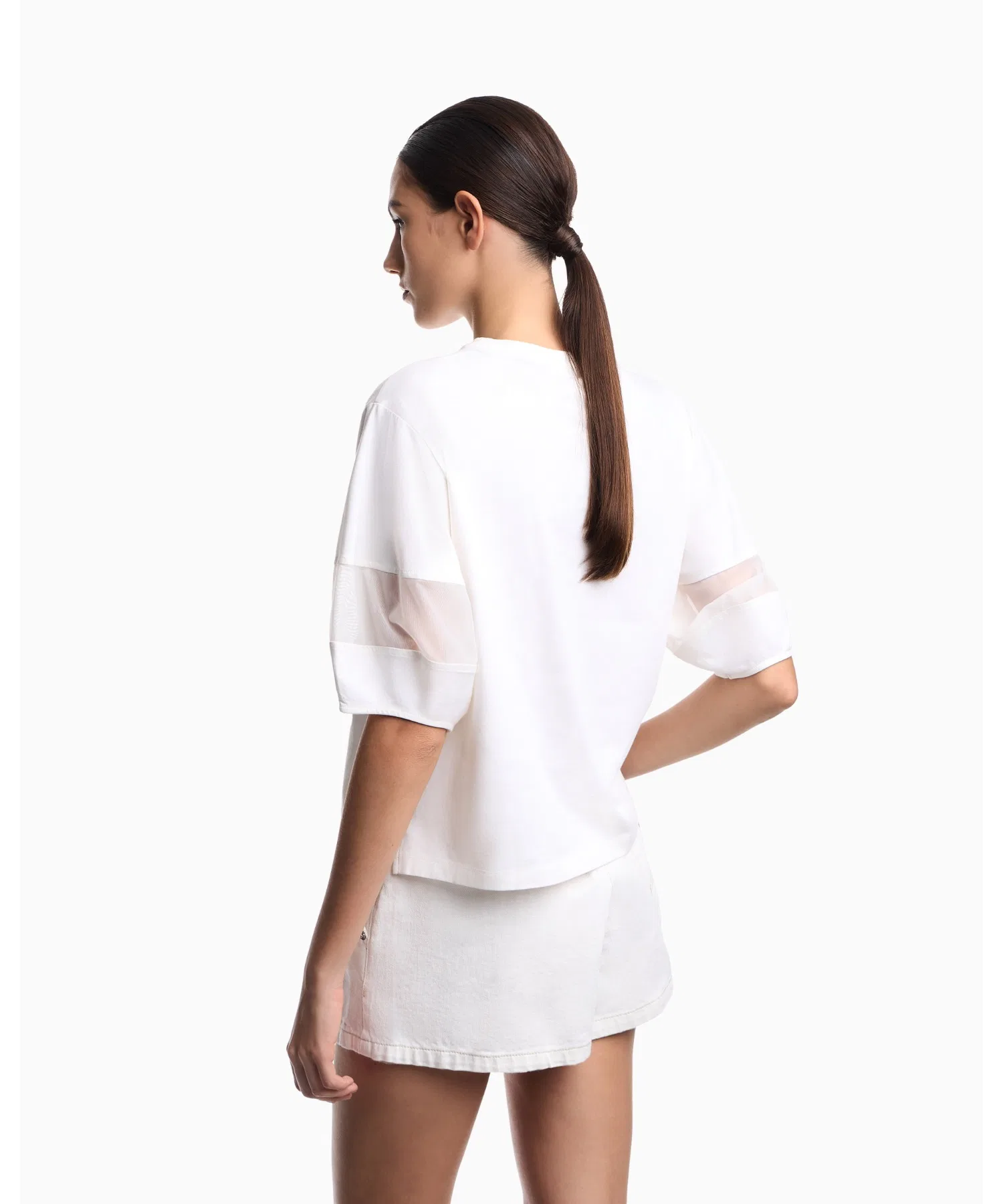 【Футболка Emporio Armani】, трикотаж Supima, сетчатая вставка — фото 3
