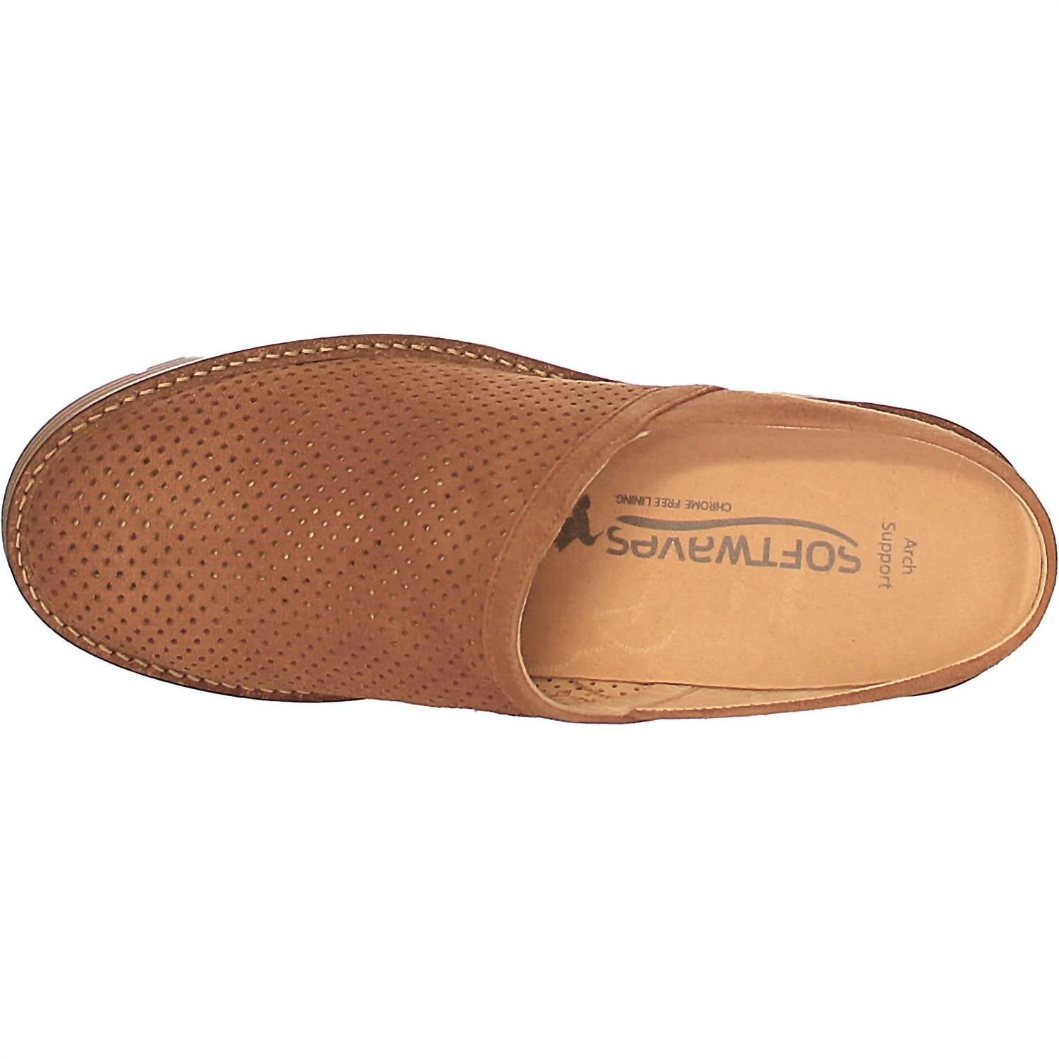 Женские мюли Mansi на сплошной подошве из замши цвета коньяк Softwaves, Cognac Suede — фото 4