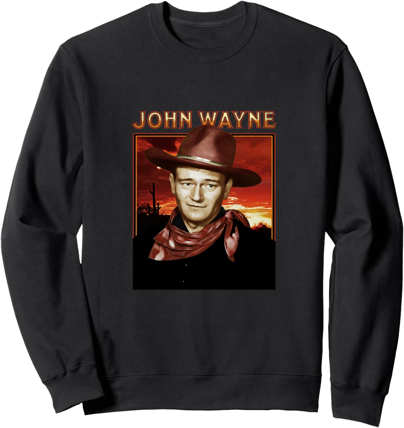 

Толстовка с изображением заката в пустыне в стиле Джона Уэйна John Wayne, черный