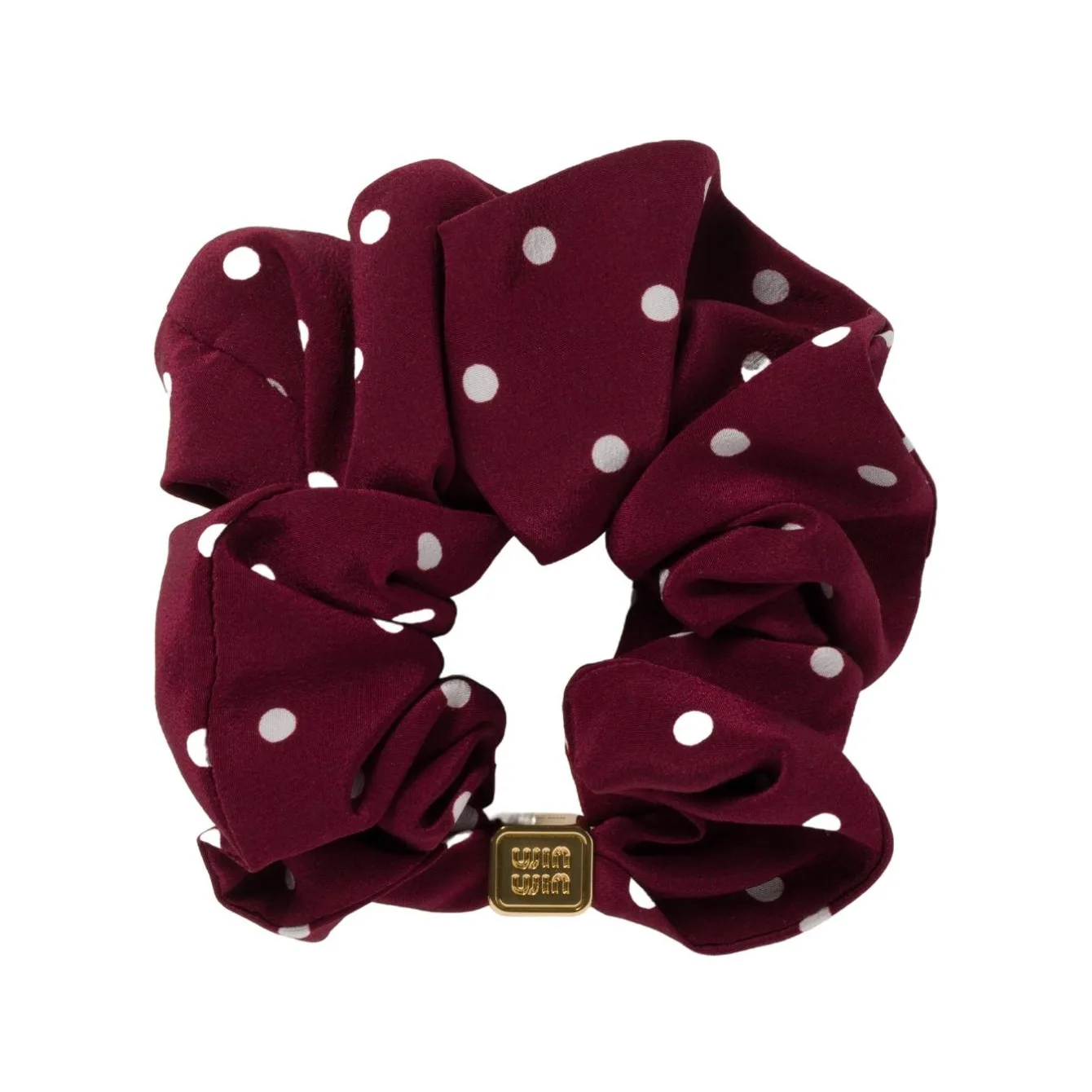 MIU MIU Тканевые резинки для волос Women's Amaranth Red/Ivory White — фото 2