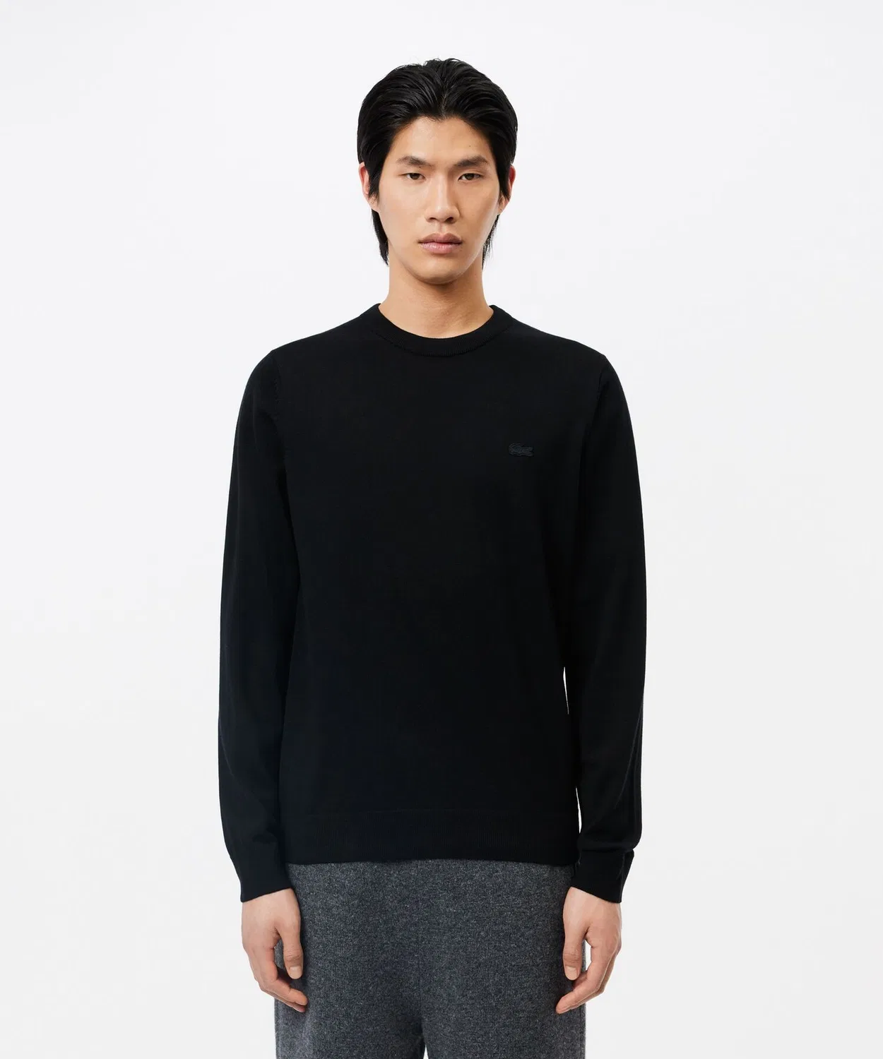 Свитер мериносовый Lacoste Regular Fit, черный