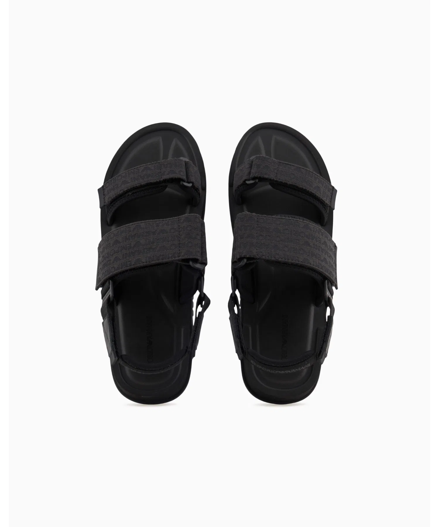 Мужские сандалии EMPORIO ARMANI Скьюба с логотипом чёрные — фото 4