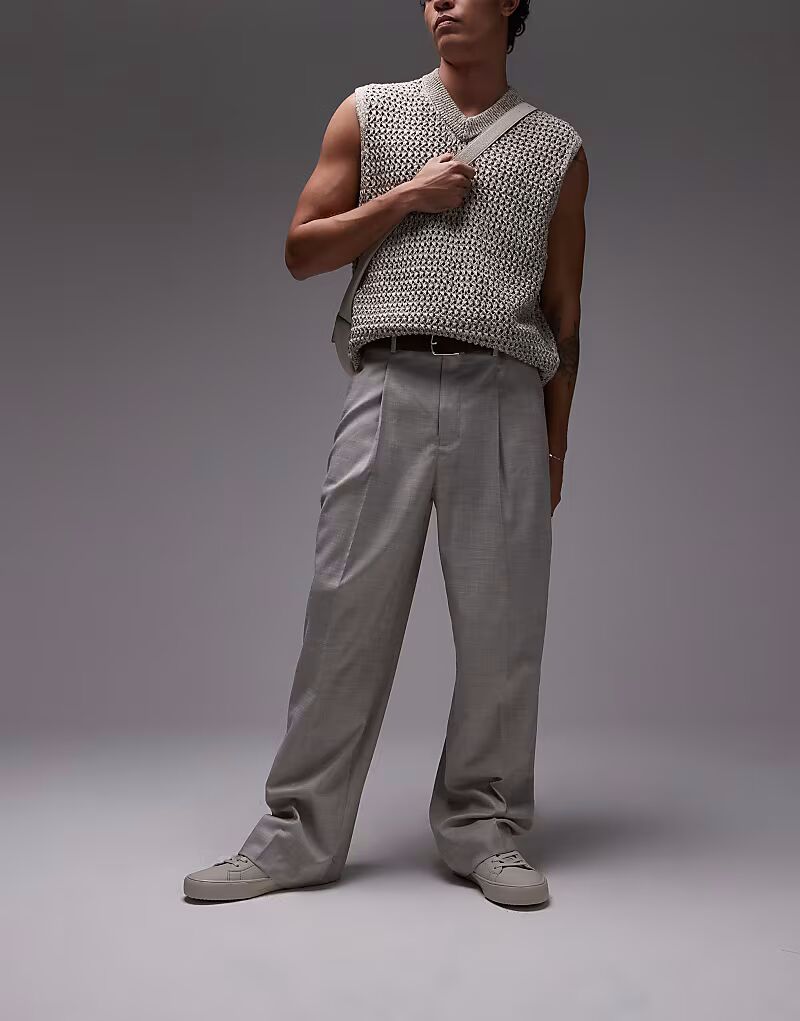 

Широкие брюки Topman в каменном цвете
